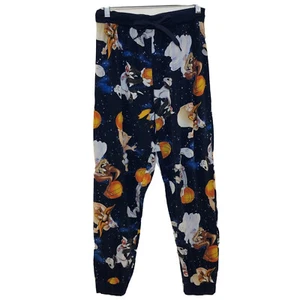 Space Jam Big Kids Large Pajama Pants Tunesquad Allover Drawstring Stretch HTF - Picture 1 of 5