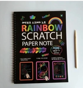 Rainbow Scratch Paper Art 2x Notebooks Sheets Large Pad Scratch Off Art for Kids - Picture 1 of 1