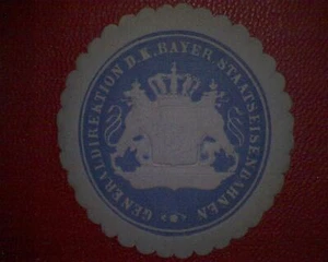 Siegelmarke Generaldirektion D.K. Bayer. Staatseisenbahnen - Bild 1 von 2