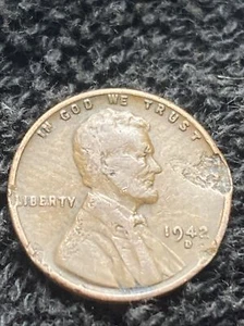 1942 D Lincoln Wheat Cent - schöner früher Datumsfehler Fehlprägung - Bild 1 von 7