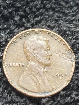 1942 D Lincoln Wheat Cent - nice early date misstrike error - Image 1 of 4