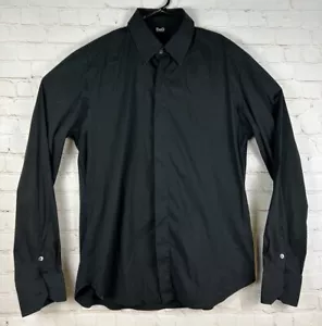 DOLCE & GABBANA Mens Button Up Dress Shirt Size Medium Black Italy 36/50 - Picture 1 of 9