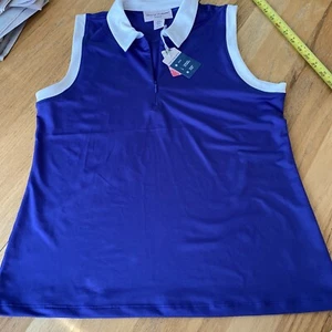 Women's Tommy Bahama Golf Shirt XL NWT -1/4 Zip - Navy/ White - Picture 1 of 10