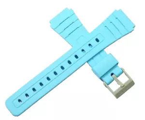 GENUINE CASIO WATCH STRAP LIGHT BLUE FITS F91 F105 F28 W59 & ANY 18MM WATCH NEW - Picture 1 of 3