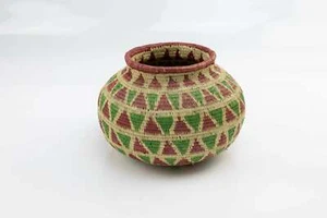 Cesta tejida a mano vintage - Imagen 1 de 7