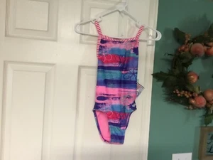 Girls Dolphin Uglies Floral Swimsuit with UV Protection Size 12 (CON44) - Picture 1 of 6