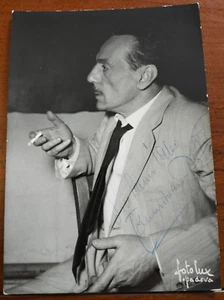 1950 FOTOGRAFIA AUTOGRAFA EDUARDO DE FILIPPO ATTORE DRAMMATURGO NAPOLI - Foto 1 di 2