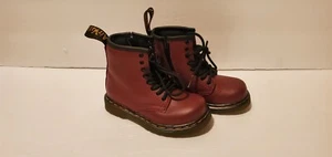 Dr. Martens 1460 T Pascal Side Zipper Boots Cherry Kids Size 8 US/7 UK AW004 - Picture 1 of 11