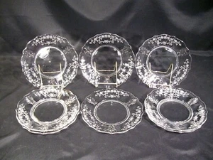 Fostoria Meadow Rose Baroque Shape Salad Plates set of 8 - Picture 1 of 12