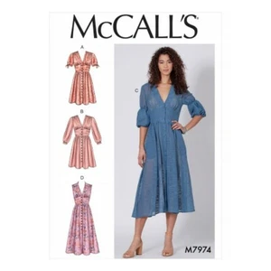 McCalls Schnittmuster Damen Boho Kleid Gr. 32-40 - M7974 - Bild 1 von 8