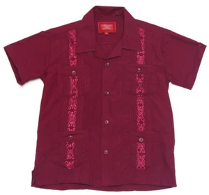 Boys Junior Guayabera Cuban Short Sleeve Wedding Beach Casual Kids Shirts 2017 - Picture 1 of 12