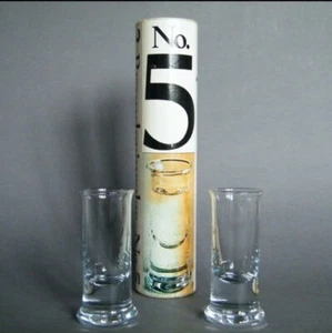 Pair (x2) HOLMEGAARD No. 5 Aquavit Glasses 3.75" Braendevinglas Denmark In Box - Picture 1 of 15