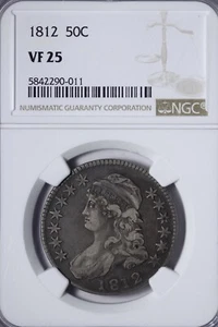 1812 Capped Bust Half Dollar NGC VF25 Nice Uniform Patina AGCPM - Picture 1 of 4