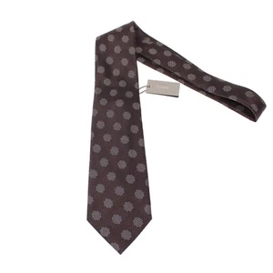 Tom Ford NWT Neck Tie in Brown with White Polka Dots 100% Silk Made in Italy - Picture 1 of 8