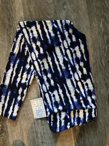 NWT LuLaRoe TC2 Leggings Tie Dye BLACK BLUE Cobalt Sapphire STRIPE Line - Picture 1 of 1