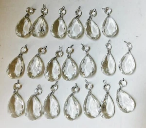 20 Vintage Crystal Glass Chandelier Lamps Teardrops Prisms 2" - Picture 1 of 5