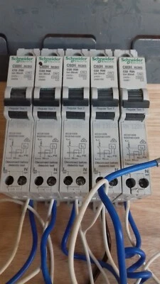 Schneider RCBOs 10 - 32amps multi 9 C60H (type C) tested and working correctly. - Image 1 of 4