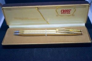 JUEGO DE BOLÍGRAFO Y PORTAMINAS CROSS CENTURY CLASSIC ORO 18 KT - Imagen 1 de 12