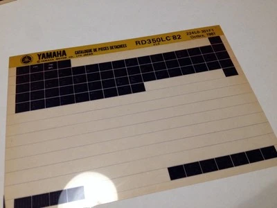 Yamaha RD350LC Rdlc 4L0 Micro Enchufe Piezas List Catálogo Microfichas - Imagen 1 de 2