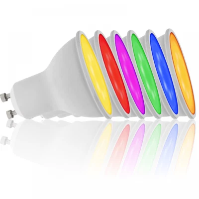 LEDJ 7W Dimmable LED GU10 Lamp Light Bulb Yellow Red Magenta Green Blue Amber 7 Watt