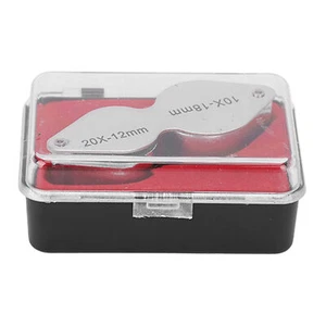 10X 20X Jewelers Loupe Foldable Dual Lens Loupe All Optical Glass Lens Fold ECA - Picture 1 of 23