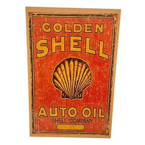 Shell Auto Oil Motor Oil Advertising Wood Sign 12 x 8 Handmade In Thailand - Picture 1 of 11