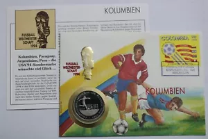 🧠🇬🇶 EQUATORIAL GUINEA 1000 FRANCOS 1993 SOCCER COVER COLOMBIA B68 #14 - Picture 1 of 4