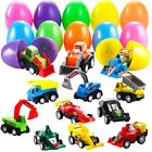 12pcs Easter Eggs Colorful Filled with Novelty Toy Cars Party Supplies Kids Gift