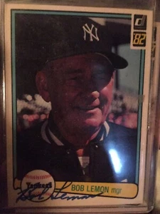 Signed 1982 Donruss Bob Lemon HOF Baseball Card Autograph New York Yankees Tribe - Picture 1 of 1