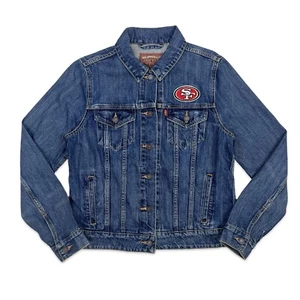 VTG LEVIS NFL COLAB SAN FRANCISCO 49ERS TYPE 3 TRUCKER DENIM JACKET S 38” - Picture 1 of 10