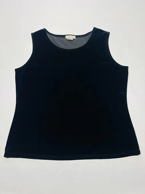 Camiseta sin mangas vintage de terciopelo negra para mujer L Y2K años 90 Lagenlook Grunge gótica Foto 1 de 4