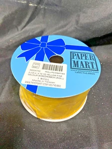NEW Paper Mart Yellow Wired Ribbon 10 Yards 2.5" Wide Shiny - Picture 1 of 5