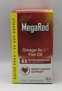 Schiff MegaRed Advanced Omega 3 Fish Oil 800mg 80 Softgels EXP 6/25 OPEN BX-SEAL - Picture 1 of 1