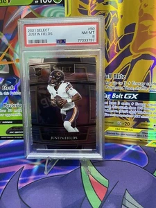 Justin Fields 2021 Select Rookie Base Concourse Card #50 Bears PSA 8 - Picture 1 of 2