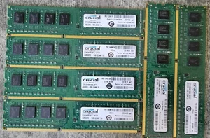 6x 4GB (24GB) Crucial CT51264BA160BJ.C8FER DDR3-1600MHz PC3-12800U SDRAM Memory - Photo 1/3