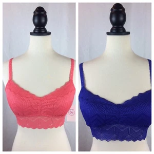 Lot of 2 Sz S SO AUTHENTIC AMERICAN HERITAGE Blue Coral Lace Bralette NWT$48 Bra - Picture 1 of 12