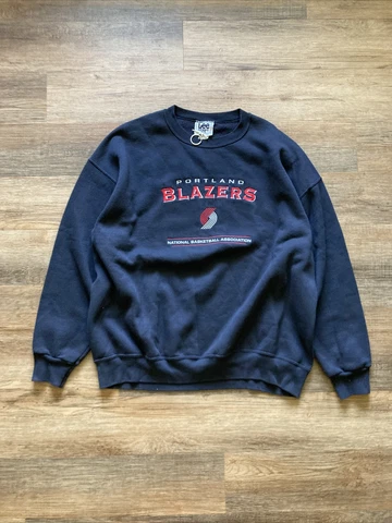 Vintage Portland Trail Blazers NBA Black Crewneck Sweatshirt 90s Lee XXL 2xl Cover