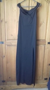 Damen Maxi schwarz Party/Cocktail Kleid mit hohem Beinschlitz - Größe M (siehe Größen) - Bild 1 von 5