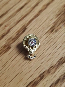Vintage BPOE small Clock Deer Head Gold Tone Enamel Lapel Pin ks - Picture 1 of 2