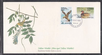 MALDIVES 1985 FIRST DAY COVER BIRDS DUCKS + CACHET - Image 1 of 2