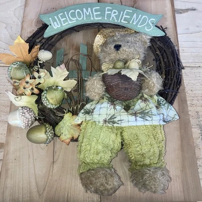 VTG Welcome Friends Wood Door Hanger Dan Dee International Limited Good Cond - Image 1 of 2