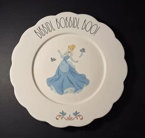 New Rae Dunn Disney "Bibbidy Bobbidy Boo!"  Cinderella Scalloped Edge Plate - Picture 1 of 7