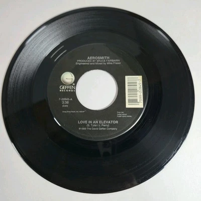 Aerosmith "Love In An Elevator" 45 Vg+ Tested Jukebox Title Strip 1989 - Image 1 of 4