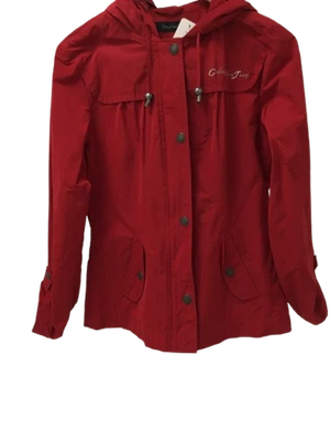 CALVIN KLEIN JEANS Ladies Small Red Jacket Sequin Hood Marked & Preloved #LIVE - Image 1 of 4