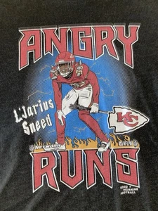 Kansas City Chiefs ANGRY RUNS L ‘ Jarius Sneed XL Black T-shirt Soft. Unisex - Picture 1 of 7