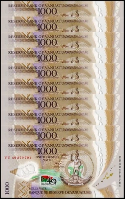 Vanuatu 1000 Vatu, 2020, P-21, UNC Commemorative, Polymer X 10 PCS - Image 1 of 2