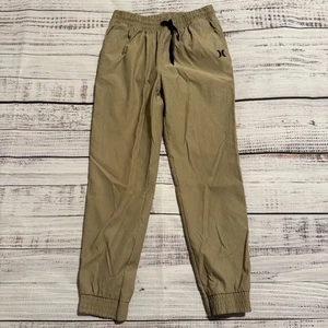 Hurley Tapered Fit Elastic Cuff Jogger Khaki Beige Pants Youth Kids 7/8 - Picture 1 of 12