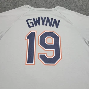 San Diego Padres Shirt Men Large Gray Tony Gwynn Henley Throwback 90s SGA Retro - Picture 1 of 12