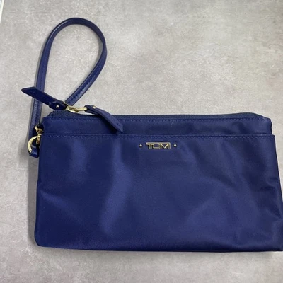 Tumi Voyageur Doble Cremallera Muñequera Nylon Azul Cartera Bolsa Foto 1 de 4