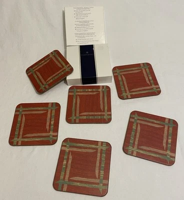 Pimpernel подставки дерева зерна терракота/пробка назад комплект из 6 Англии винтажный - Изображение 1 из 4